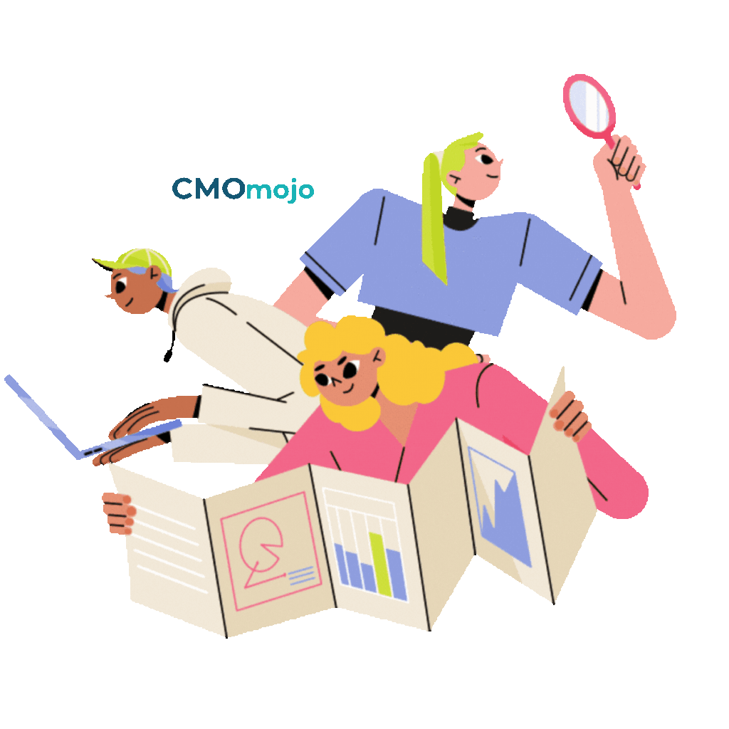 CMOmojo Graphic GIF of people searching